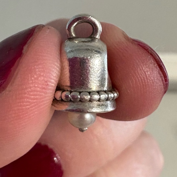 Pandora Moments Pearl Bell Charm – Sterling Silver – Retired - Picture 2 of 7